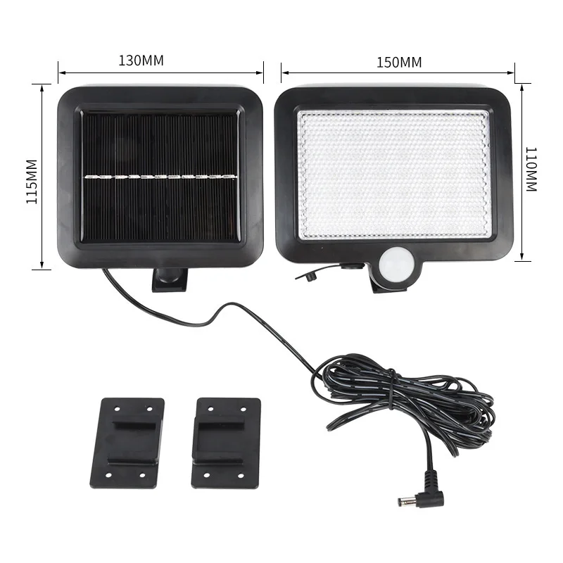ZHIYU 106 LED superhelle Bewegungsmelder Solarleuchten für den Außenbereich, IP65, wasserdicht, Fernbedienung, Garten, Straße, Veranda, Notfall-Wandleuchte 5