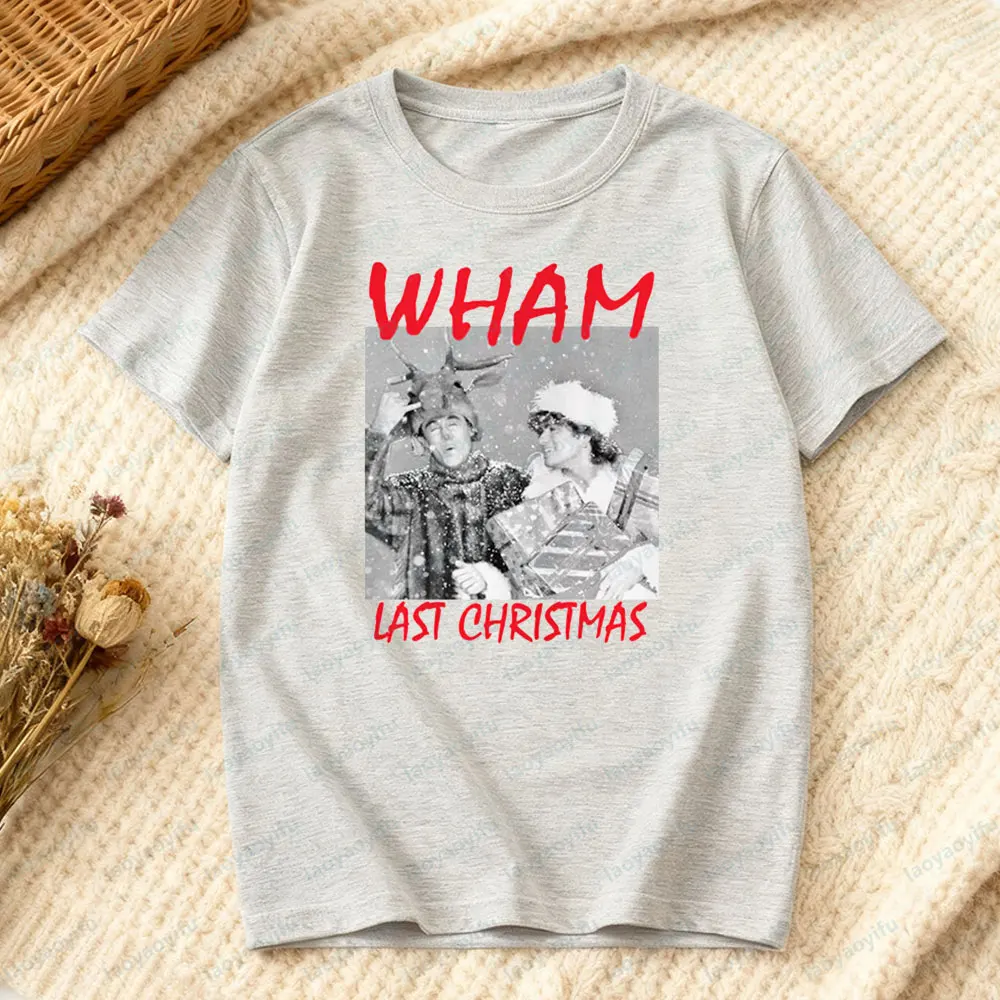 WHAM آخر عيد الميلاد التي شيرت السنة الجديدة وعيد الميلاد المحملة هدية مثالية رائعة الرجال النساء ريترو القمم 90s 80s عيد الميلاد خمر الشارع الشهير