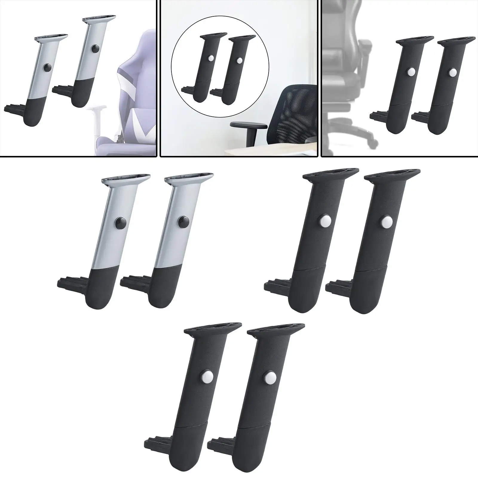2Pcs Adjustable Arms Armrest Fits Most Gaming Chairs Mesh Chair Ergonomic Office Chair Office Chairs Liftable Chair Armrests