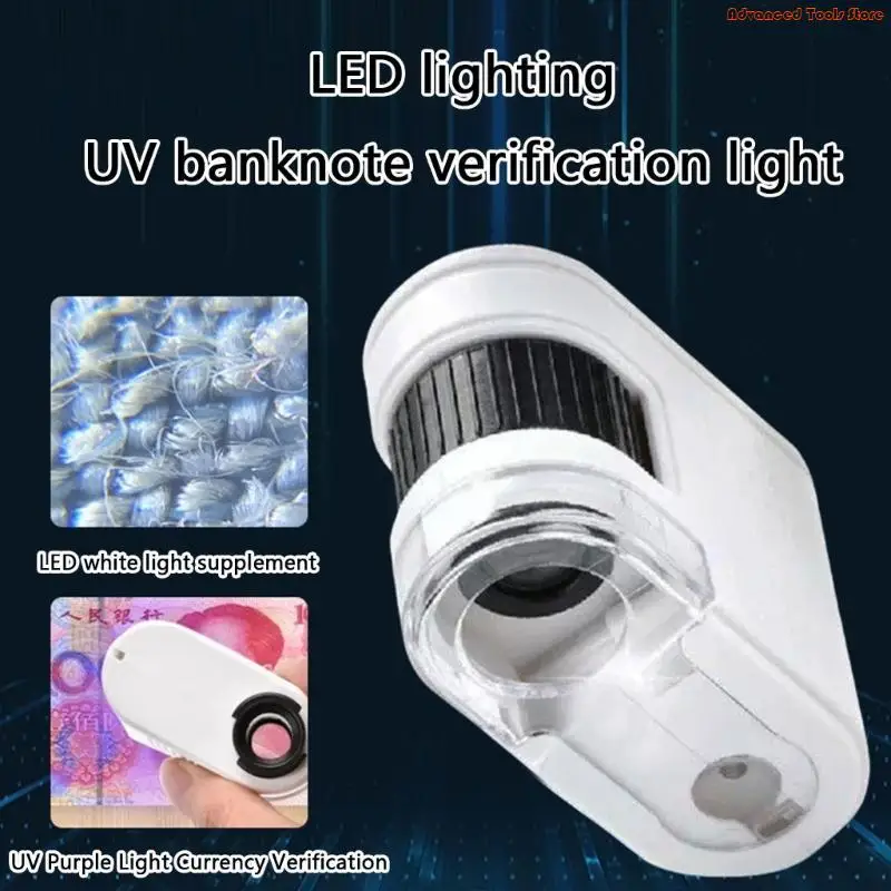 Portable 100X Magnification Mini Microscope with Clip On for Various Smartphones W91B