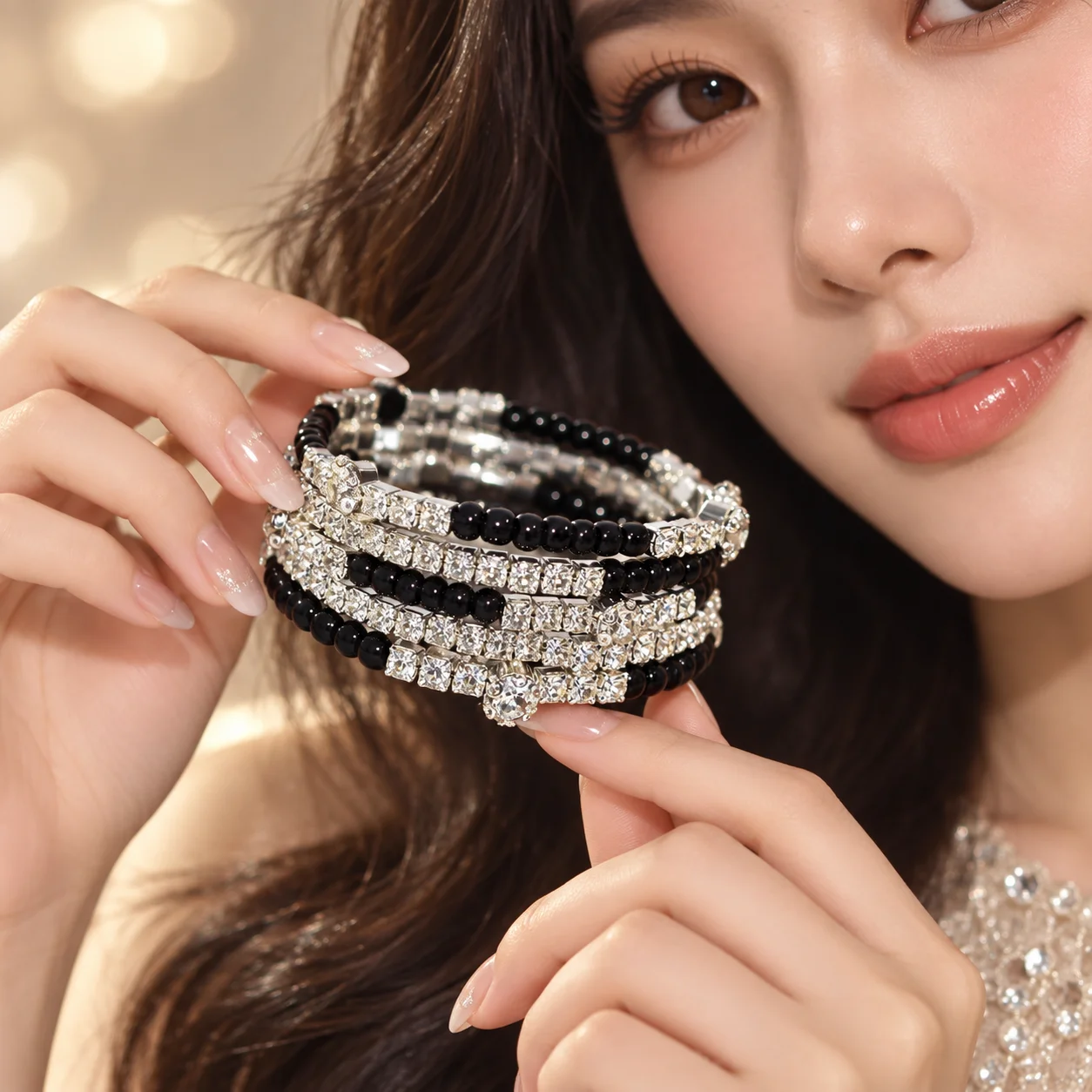 Women Jewelry Accessories For Black Dress - Многослойный браслет для женщин с имитацией