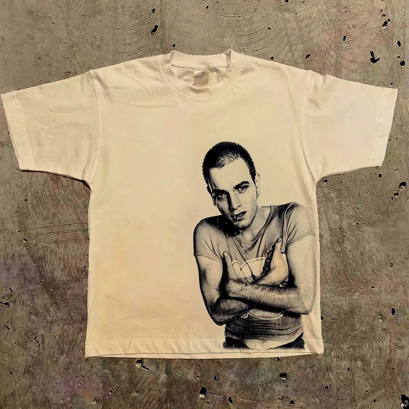 New Retro Portrait Trainspotting Vintage T-shirt Classic Design British Popular Cotton Men Womens Tops Tee Harajuku Hip Hop Punk