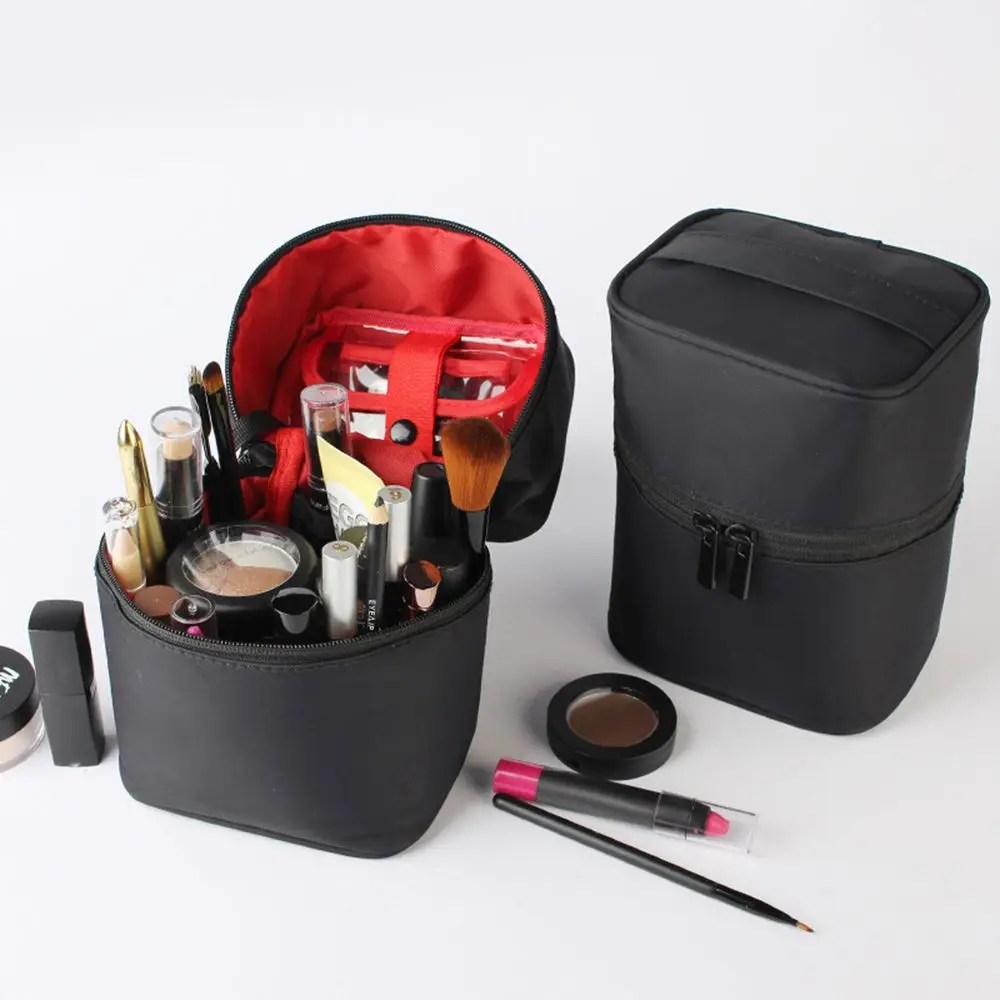 Cylinder Cosmetic Bag Large Capacity Makeup Pouch Portable Travel Toiletry Bag Storage Handbag Female Ins Style