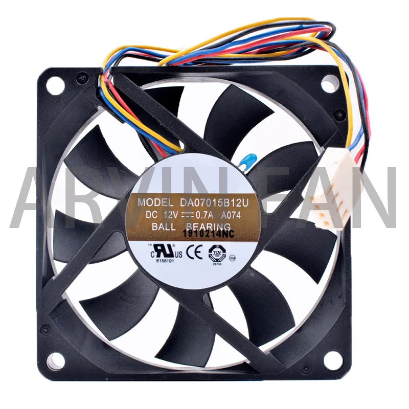 

Brand New Original DA07015B12U 7cm 70mm Fan 12V 0.70A 4 Lines Pwm Computer Chassis AMD CPU Cooling Fan