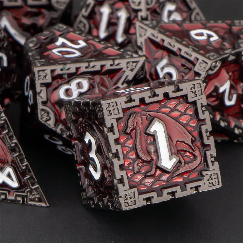 

KERWELLSI Metal Dice Set, 7pcs DND D&D Dice Set, Polyhedral Dungeon and Dragon Role Playing Game Dice, Handmade D and D Dice