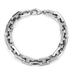 New 316L Stainless Steel Cable Square Chain Bracelet for Men Women IP Gold Plated Hip Hop Charm Solid Metal Jewelry Kpop Gift