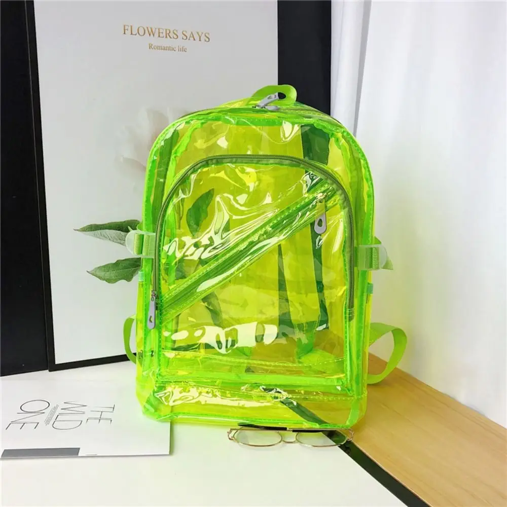 High-quality Candy Color Transparent PVC Backpack PVC Gift Schoolbag Plastic Jelly School Bag