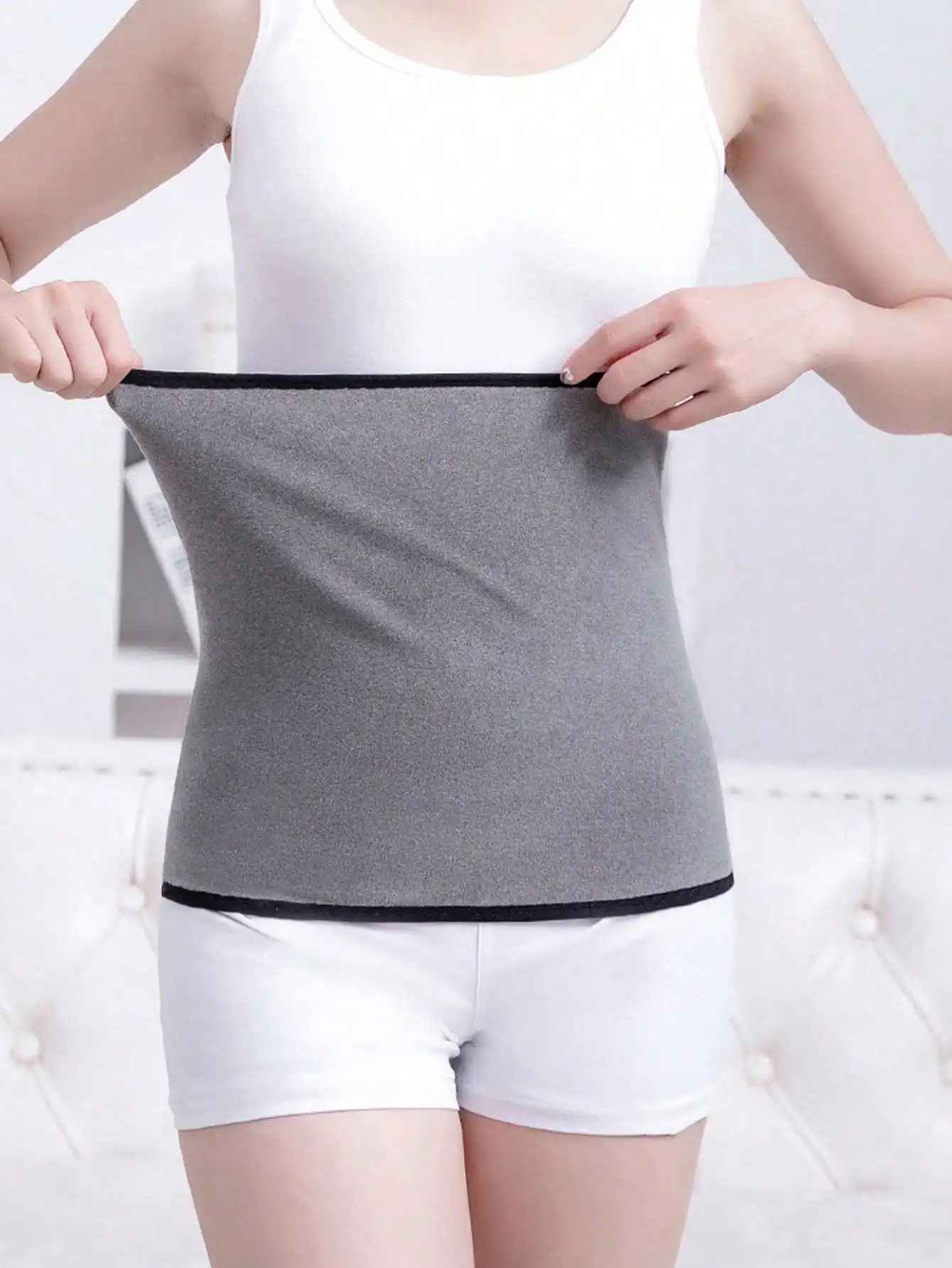 1 Fleece-Lined Waist Belt for Autumn and Winter to Protect the Stomach and Waist from the Cold, Suitable for Both Men and Women