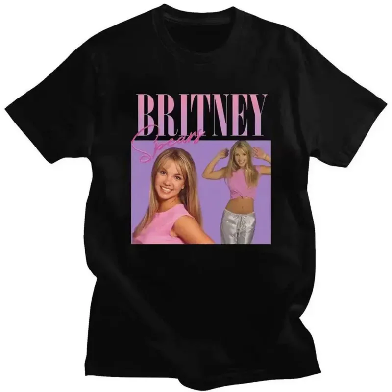 

90s Singer Britney Spears Beautiful Photo Graphic Print T-shirt Fashion Hip Hop Oversized T Shirt Harajuku Short Sleeve 01336