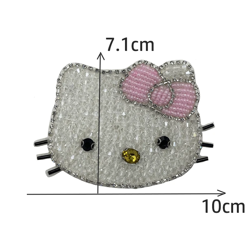 Moda cucito a mano diamante perline cristallo angelo a forma di cuore fiocco carino gatto panno pasta abbigliamento borsa accessori patch