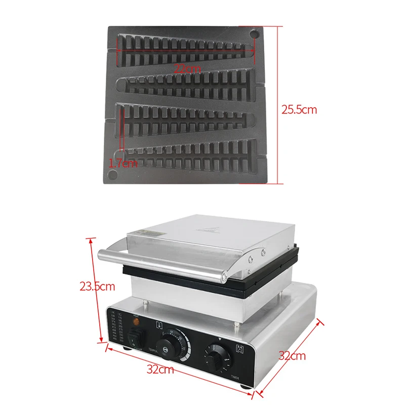 electric lolly waffle maker grill CE approved stick waffle maker machine Commercial 4 pcs lolly waffle baker