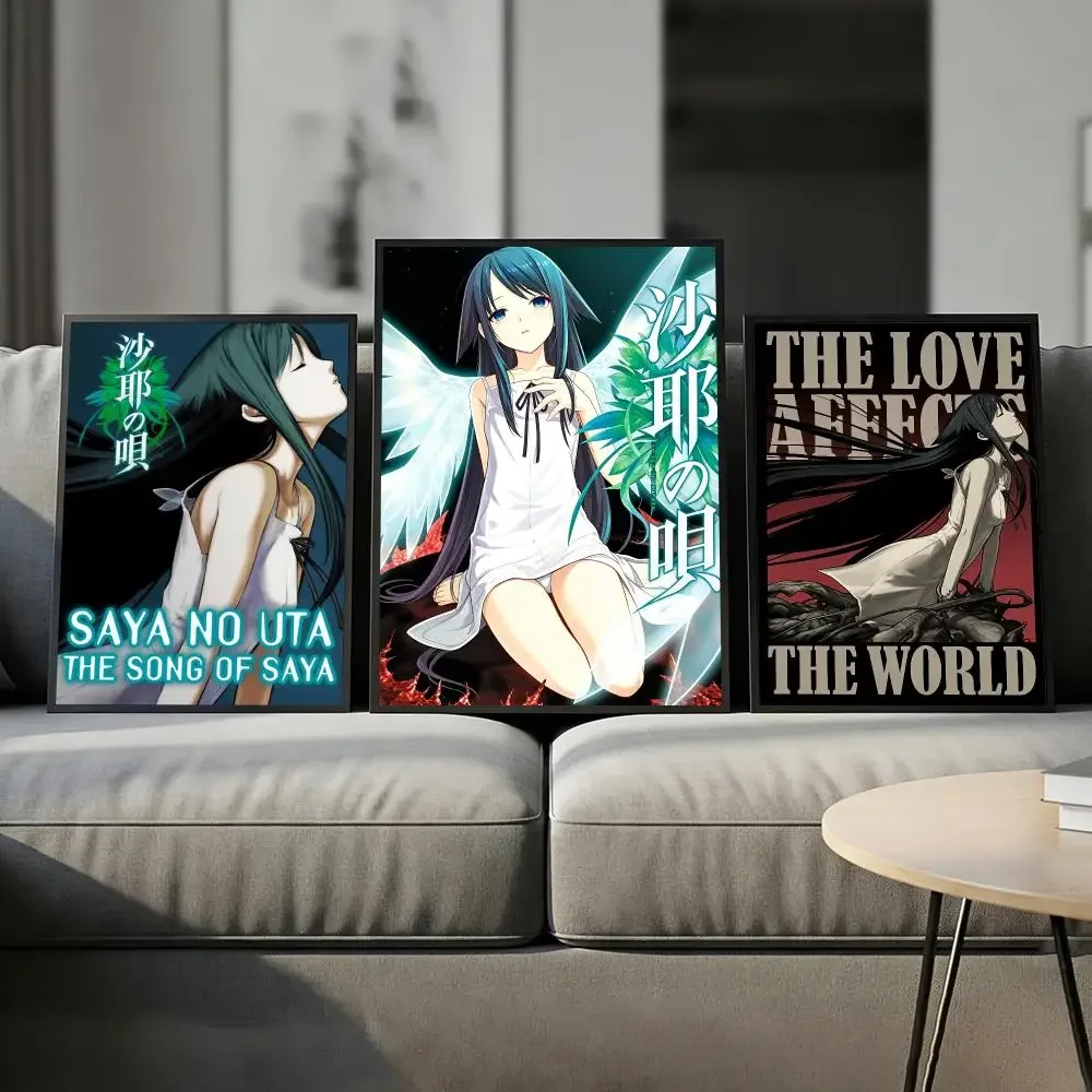 Anime T-The Song of Saya Poster Modern Aesthetic Wall Art Print Room Decoration Items for Bedroom Home Decor Gift