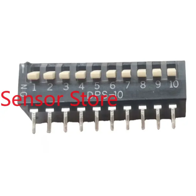 

10PCS DPS-10 Dial Switch 10 Position 10P Piano Key Side 2.54 Military Grade