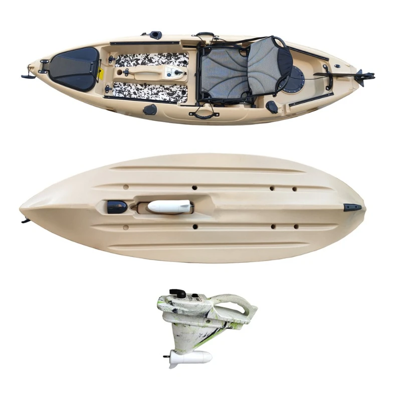 

Plastic electric kayak fishing boat electric motor boat with 34T electric motor