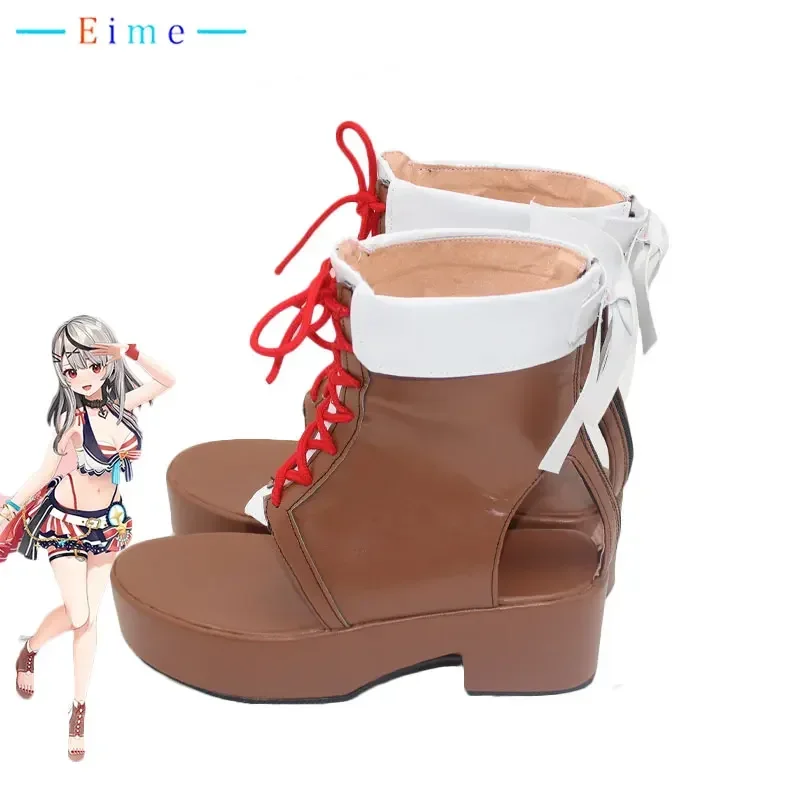 Sakamata Chloe Scarpe Cosplay Accessori Anime Scarpe in pelle PU Stivali da festa di Halloween Vtuber Cosplay Prop Realizzato su misura