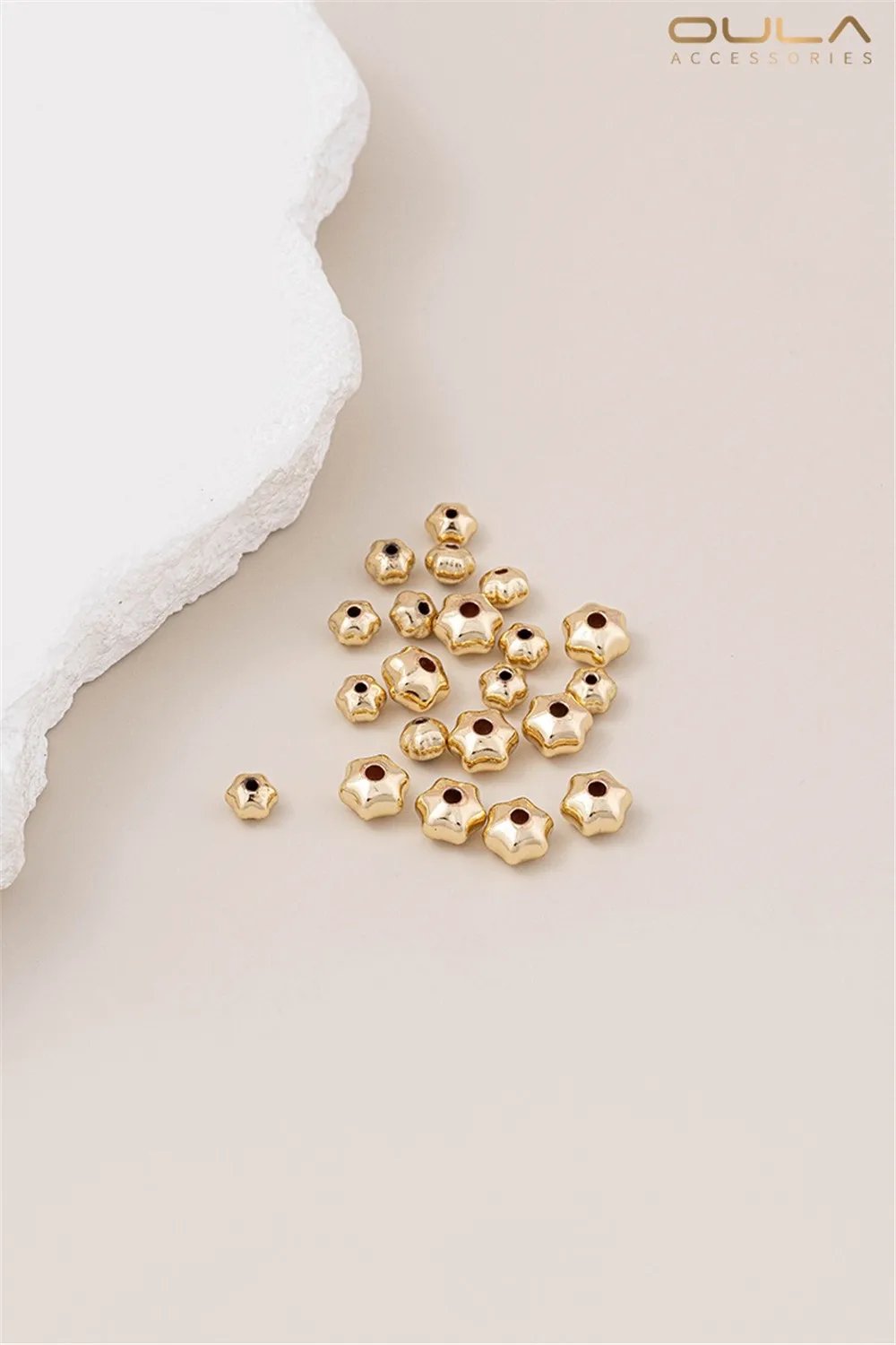 

Бусины с гексаграммой, плоские бусины в форме звезды в золоте 14 карат, свободные бусины, браслет ручной работы своими руками, украшения из бисера, материалы из бисера