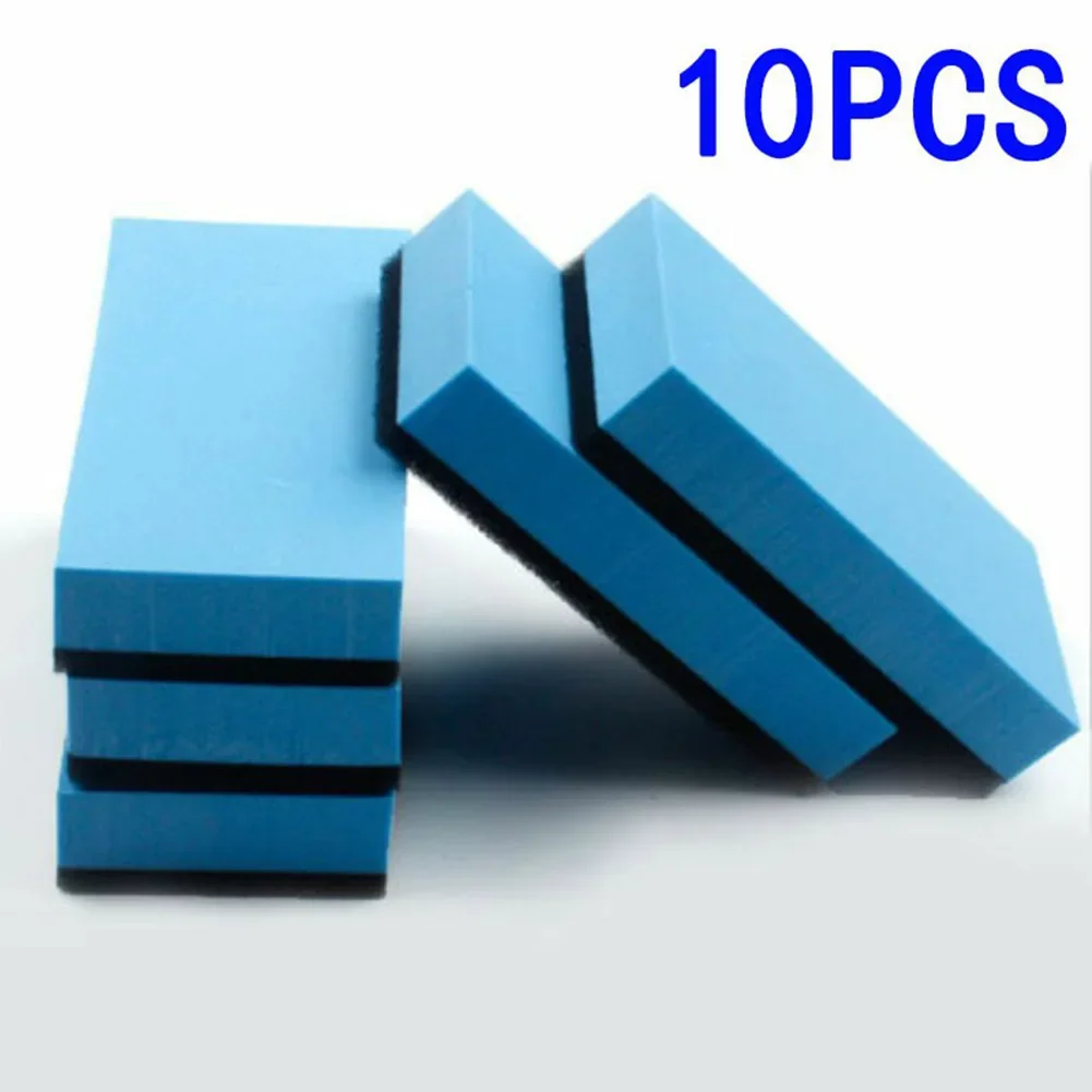 10Pcs Car Coated Crystal Waxing Sponge Brush, Tire Brush, Oiled Sponge Brush, Interior Trim Corner Wipe, Multifunctional Supplie