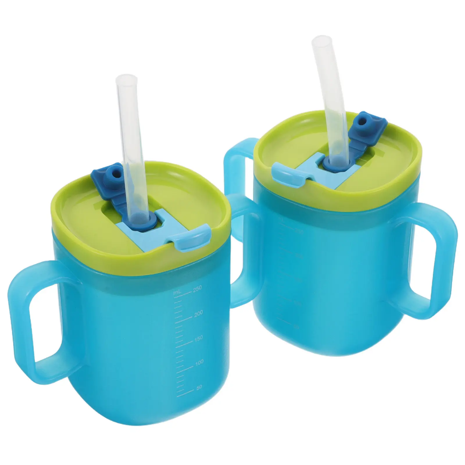 2pcs Multifunctional Drinking 250Ml Spill Proof Sippy Cup For Elderly Adults Kids Toddlers Reusable Straw Mug Lightweight
