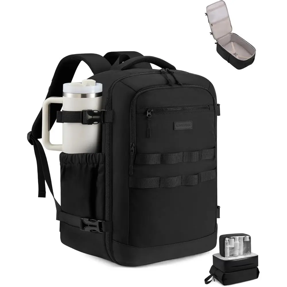 

50L Travel Backpack for Men & Women, TSA-Approved Carry-On with 3 Packing Cubes, Waterproof Personal Item Bag, Fits 17 Laptop, I