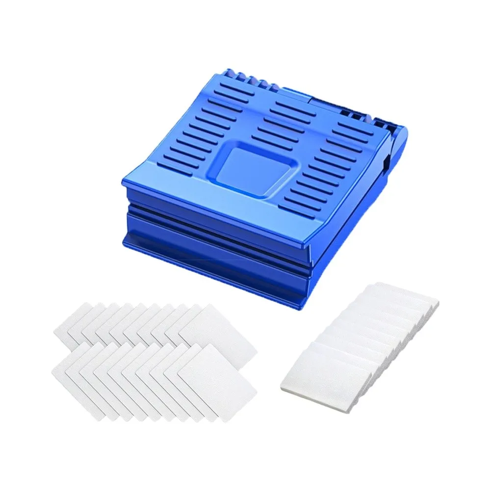 Fiber Wiping Clip with Built-in Pad Storage Compartment and Ergonomic Handle for One-Handed Operation in Tight Spaces