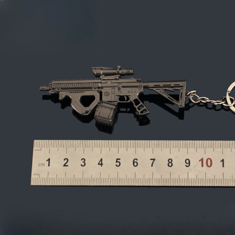 9 センチメートル/3.54 インチアリーナブレイクアウトミニ H416 アサルト小型銃キーホルダーゲーム周辺機器ペンダント金属武器モデルコレクションギフトおもちゃ