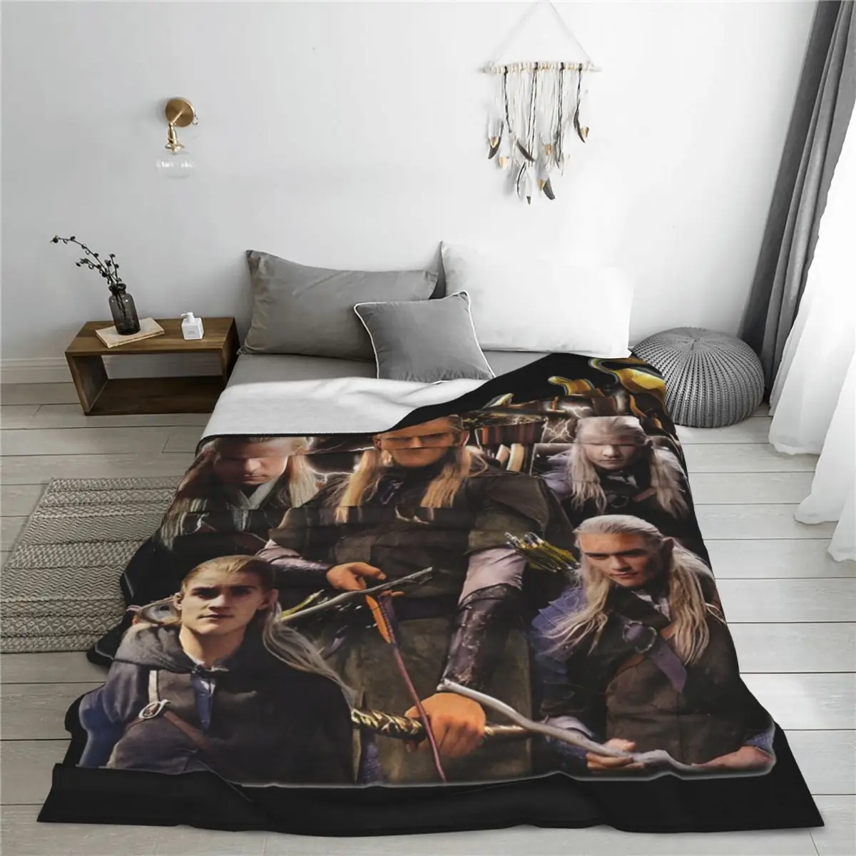 L-Lords Of The R-Rings Legolas Blanket Fleece Winter Multi-function Lightweight Throw Blanket for Bed Office Rug Piece