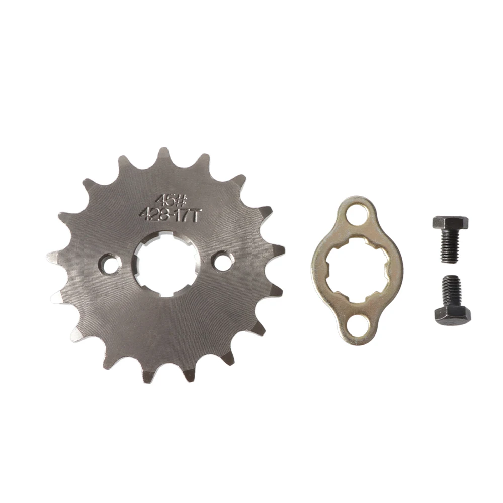 Front Engine 428# 17T 20mm Chain Sprocket With Retainer Plate Locker For Motorcycle Scooter Moped Dirt Pit Bike ATV Quad Go Kart