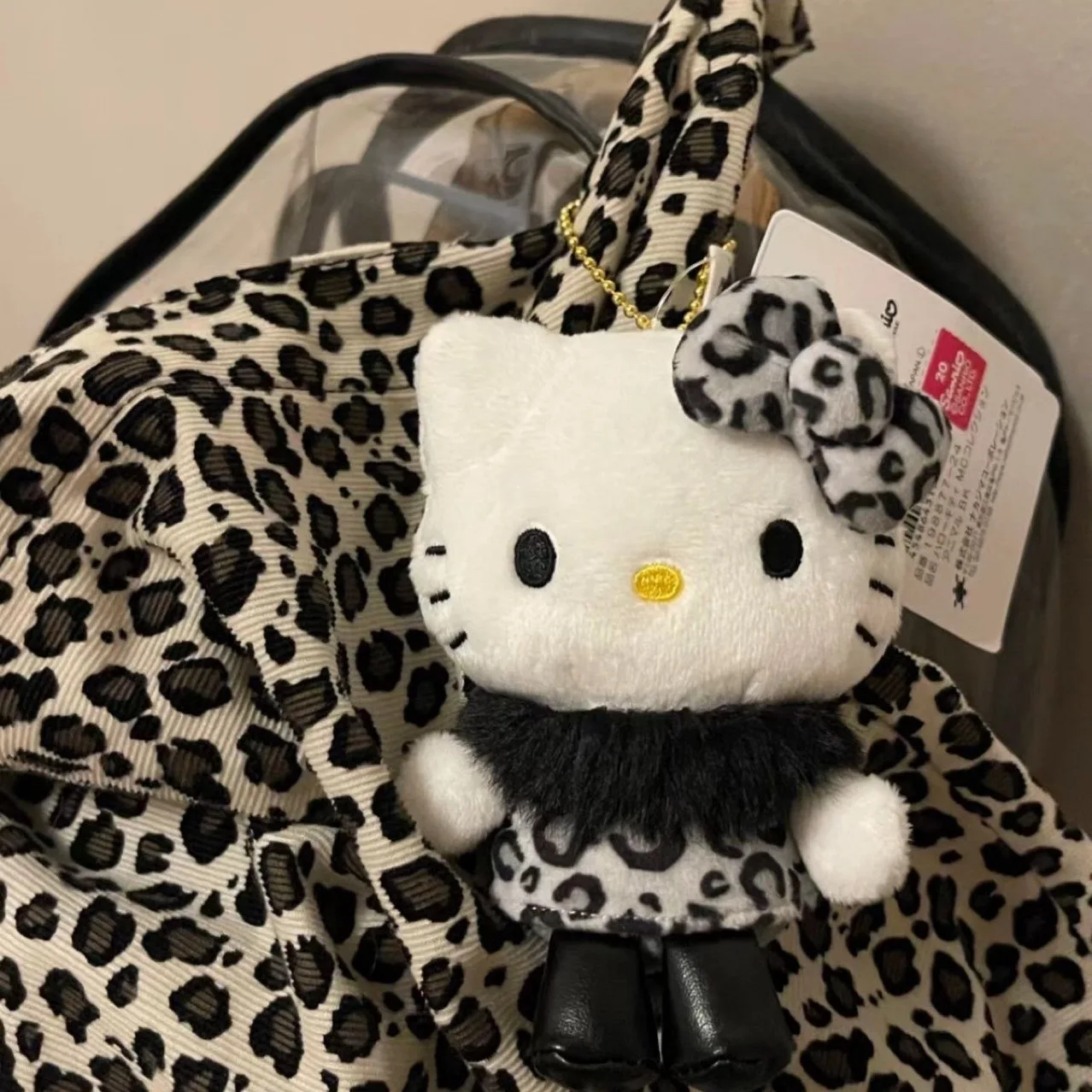 

Hello Kitty Cute Skin Kt Cat Polka Dot Plush Doll Kawaii Swimming Circle Toy Fluffy Keychain Pendant Periphery Gift