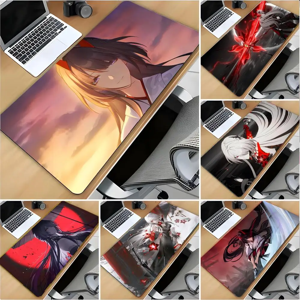 Enigmatic Character A-Acheron Mouse Pad Large Mouse Pad Desk Mat Non‑Slip Gaming Board Game Mat with Stitched Edges