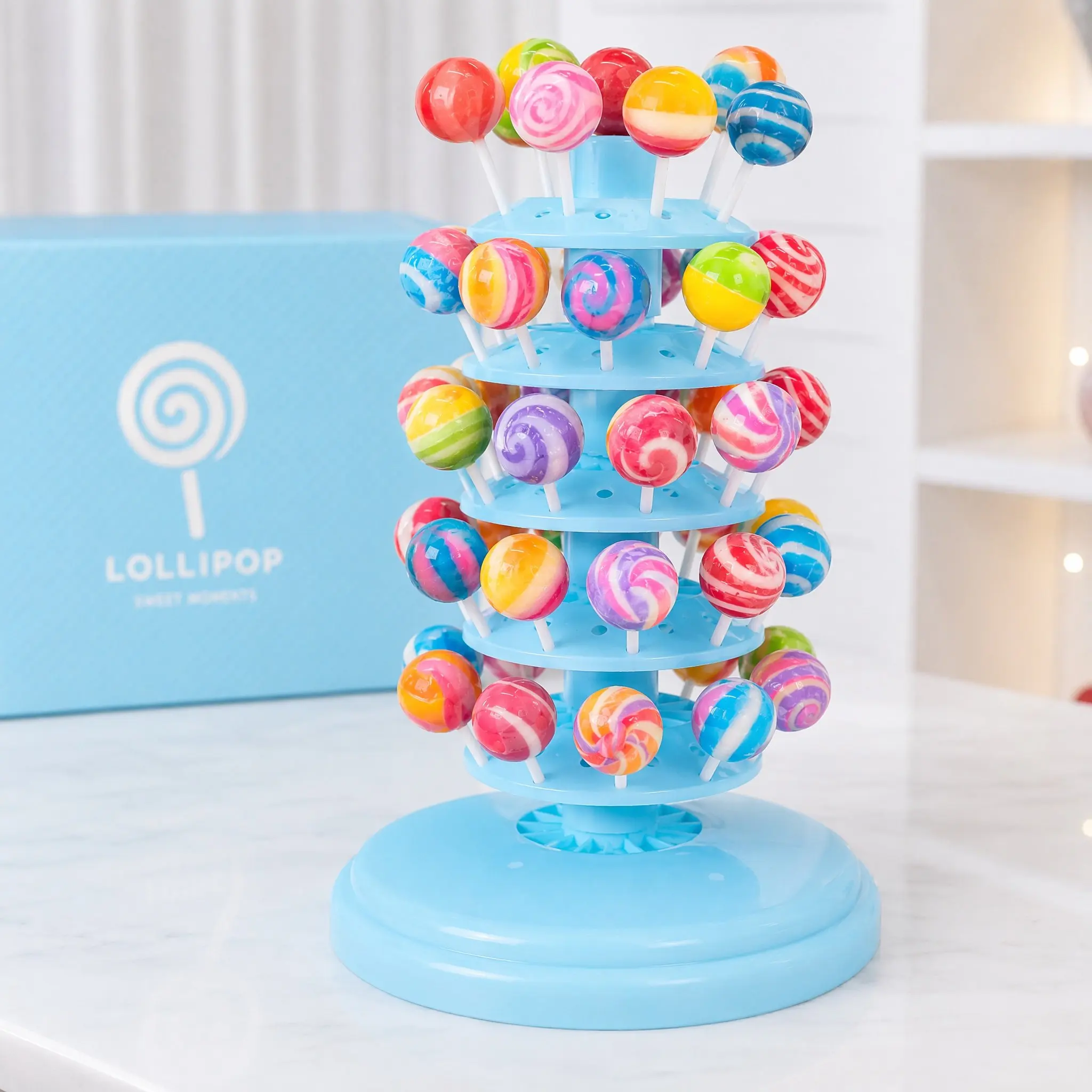 Multi-Layer Lollipop Stand for Cake Pops – Compact PP Display Rack with Stable Base & Easy Assembly