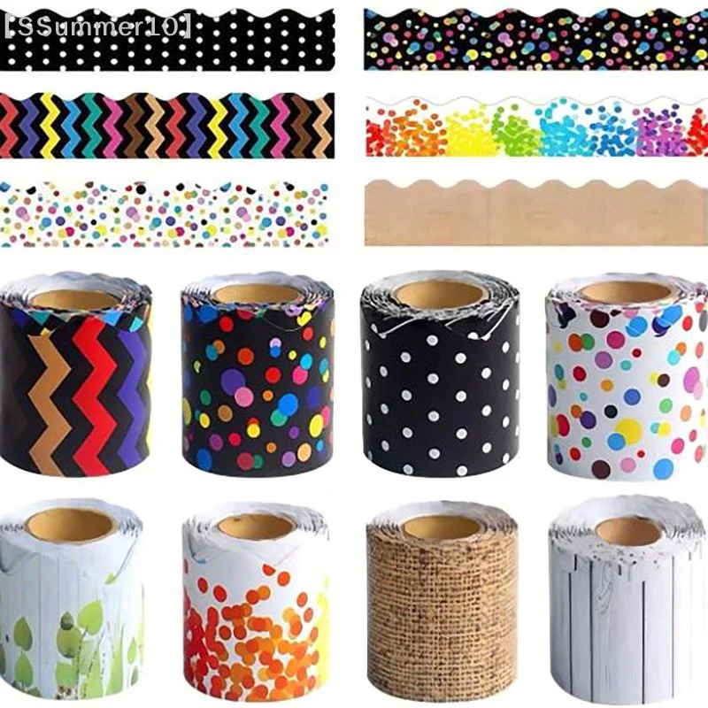 【SSummer10】26 Colors 10M Self Adhesive Dot Border Trim Sticker - Colorful Bulletin Board Classroom Decor Border【SS】