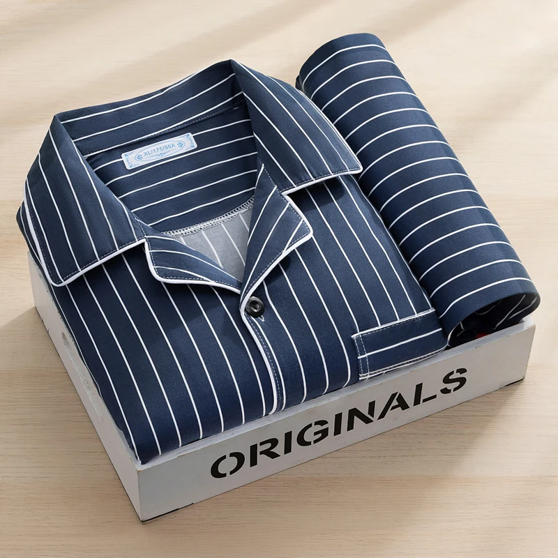 Men's cardigan blue stripes