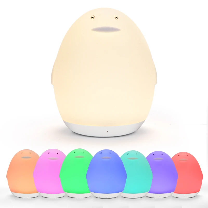 

Standing Penguin Night Light - Rechargeable Silicone Touch Lamp baby sleep light Nursery Decor for Kids & Holiday Gifts