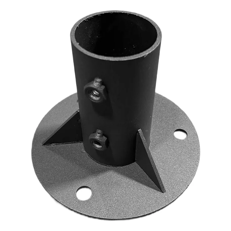 

A01F-Chain Link Fence Pole Floor Flange Metal Chain Link Fence Parts For Mailbox