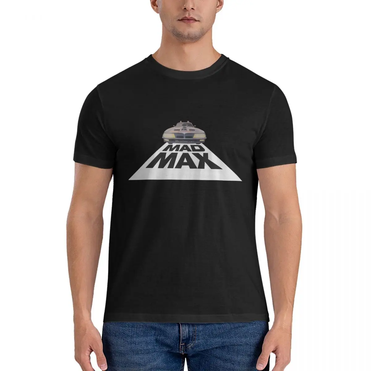 1979 Men's T Shirt M-Mad Maxs Leisure Tee Shirt Short Sleeve Crewneck T-Shirt 100% Cotton Summer Tops