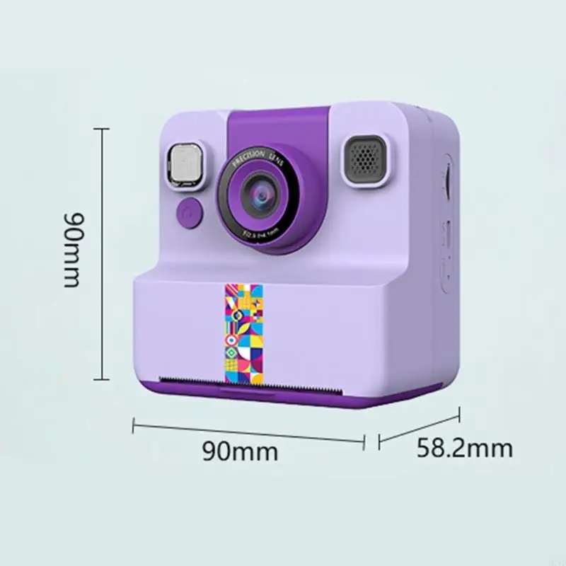 D7YD Fun Kids Camera Drukarka kolorowa 2400 W Pixel obiektyw wbudowany w gry puzzle