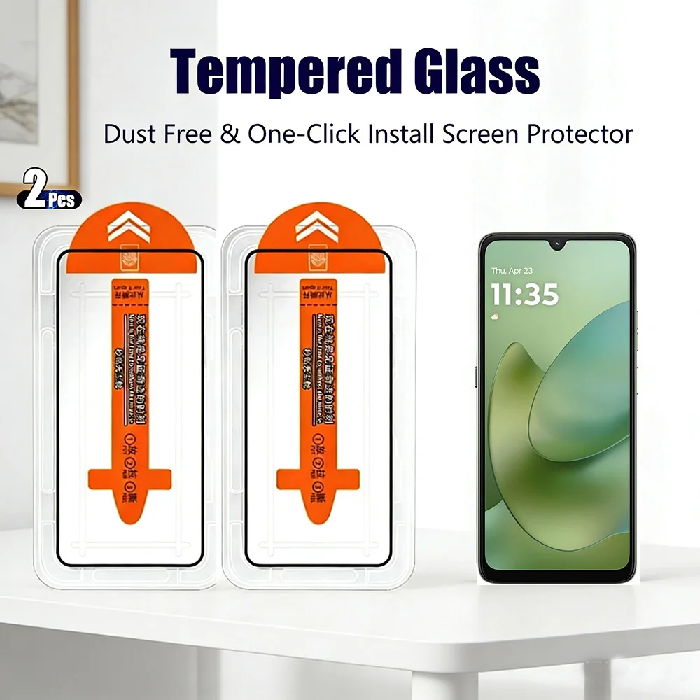 Protector de pantalla HD para Motorola Moto G06 Power / G06 / G35 / G24 Power / G24 / G05, vidrio templado, instalación a prueba de polvo, 2 uds.