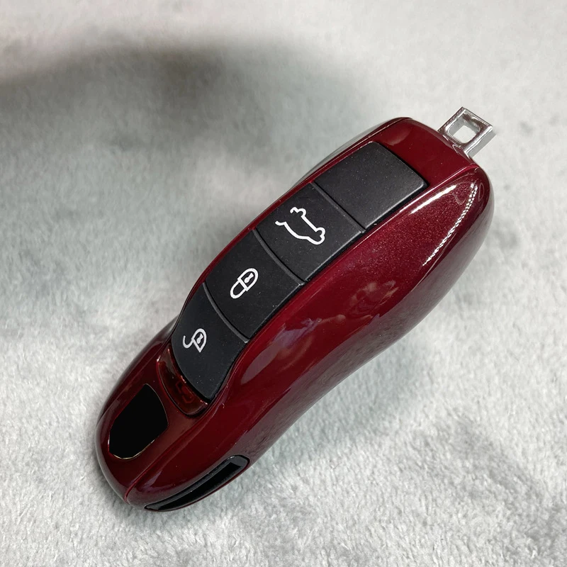 Key Case Cherry Red hell Cover Replace for Porsche 718 911 Panamera Cayenne Macan Boxster Cayman Remote Control Fob Accessories