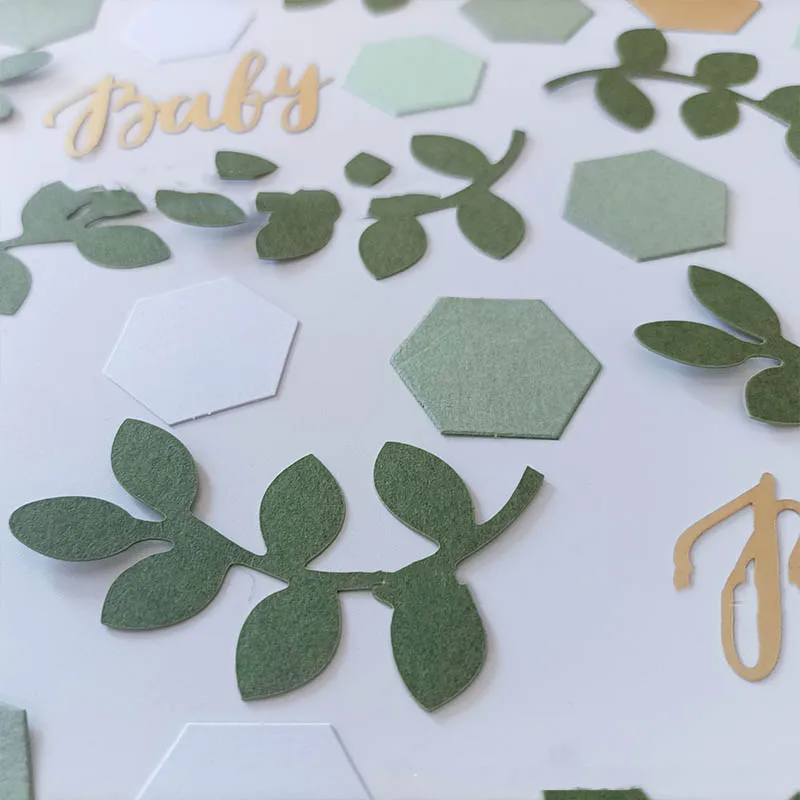 Oh Baby Konfetti Dschungel Safari Baby Geburtstag Papierkonfetti Babyparty Junge oder Mädchen Eukalyptusblätter Konfetti Taufe & Tauffeier – Detail 5