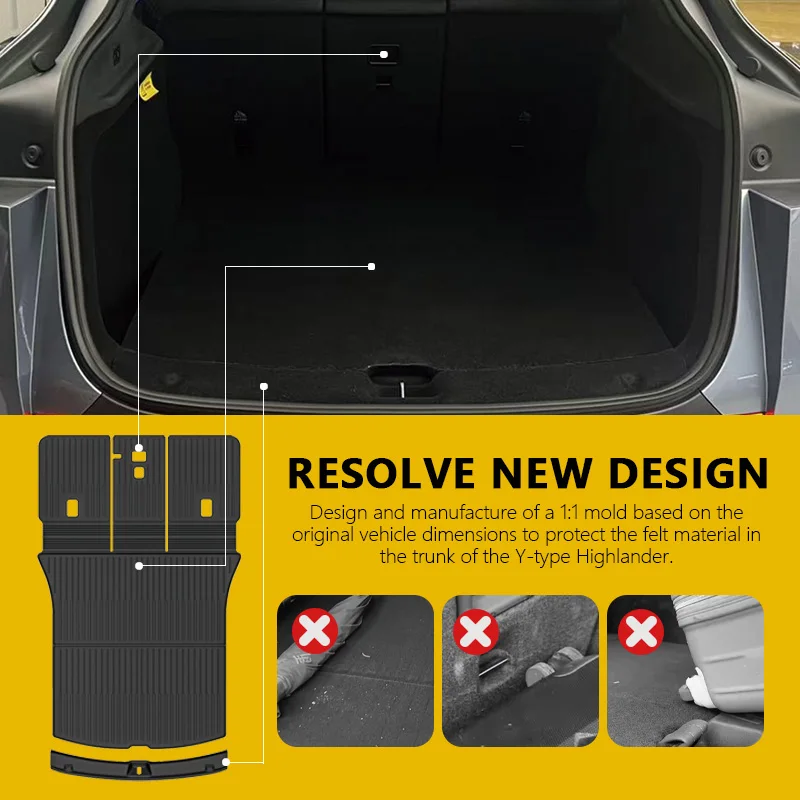 Easy Clean Floor Mats for Tesla Model Y Juniper 2025+ Waterproof Non-Slip TPE Mats Full Coverage Protection for Mud/Snow/Spills