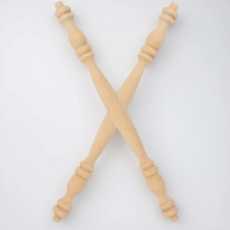

2Pcs Solid Wood Spindles Decorative Column Design Home Furniture Balusters Stairs Railings Craft Repair Decorative Wood Spindles