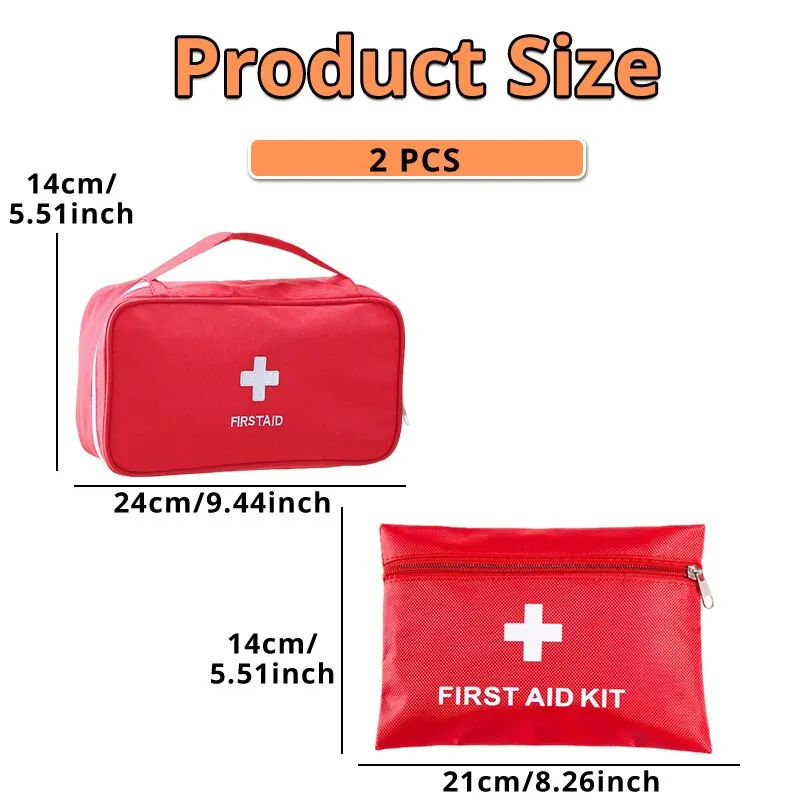 2Pcs Portable First Aid Kit Combination Travel Outdoor Camping Useful Medicine Storage Bag Emergency Survival Bag