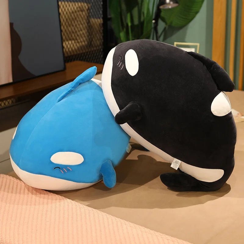 Hot Cute Fatty Whale Plush Toy Stuffed Animals Blue Black Shark Fish Doll Fluffy Soft Baby Sleeping Pillow Girl Kids Gift