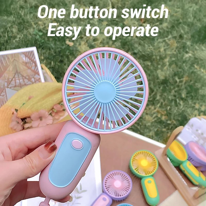 Mini ventilatore elettrico personalizzato all'ingrosso Ventilatore portatile ricaricabile USB piccolo ventilatore tascabile Ventilatore portatile di raffreddamento estivo da viaggio a casa