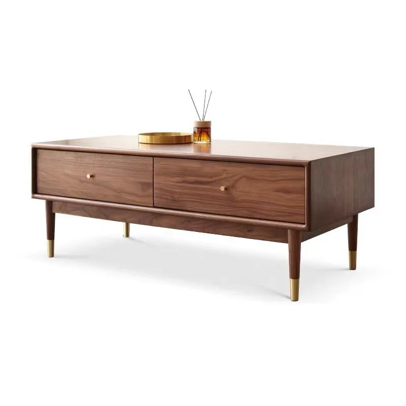 All solid wood black walnut coffee table Nordic simple light luxury coffee table 1.2 1.3 1.5 white oak tea table