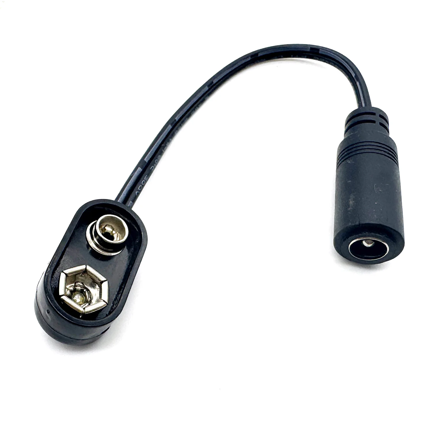 2pcs 9V DC Daisy Chain Power Supply Battery Clip Converter Snap Connector 5.5mm X 2.1mm Female for Guitar Effect Pedal One Spot