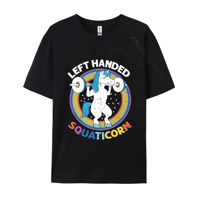 

Left Handed Unicorn Daddy Funny Fitness T-shirt Top Quality Cartoon Print Leisure Tops Tees Men Luxury Clothing