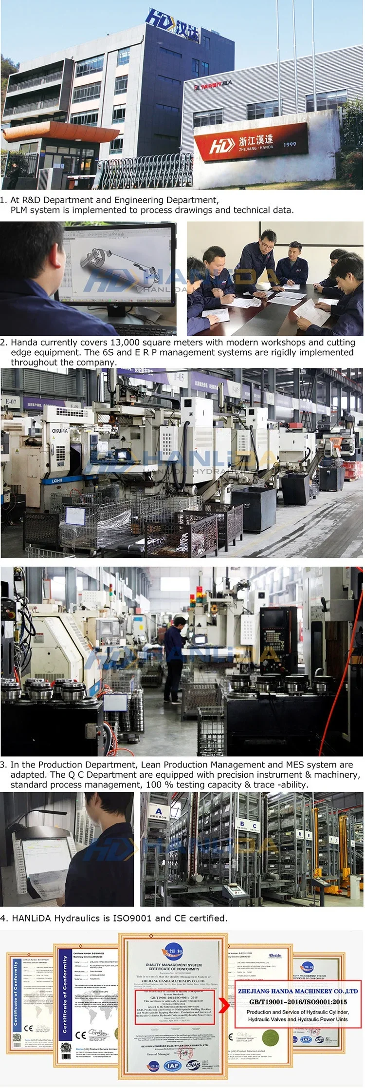 15 ton double acting hydraulic cylinders for tipper dump car trailers