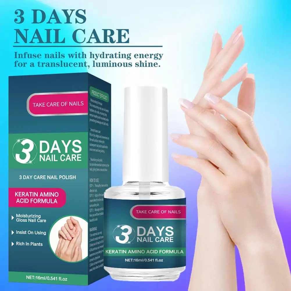 1/3PCS 3 Days Nail Care Treatment Polish - Keratin & Amino Acid Formula Moisturizing Brightening NailPolish | Plant-Based Nail