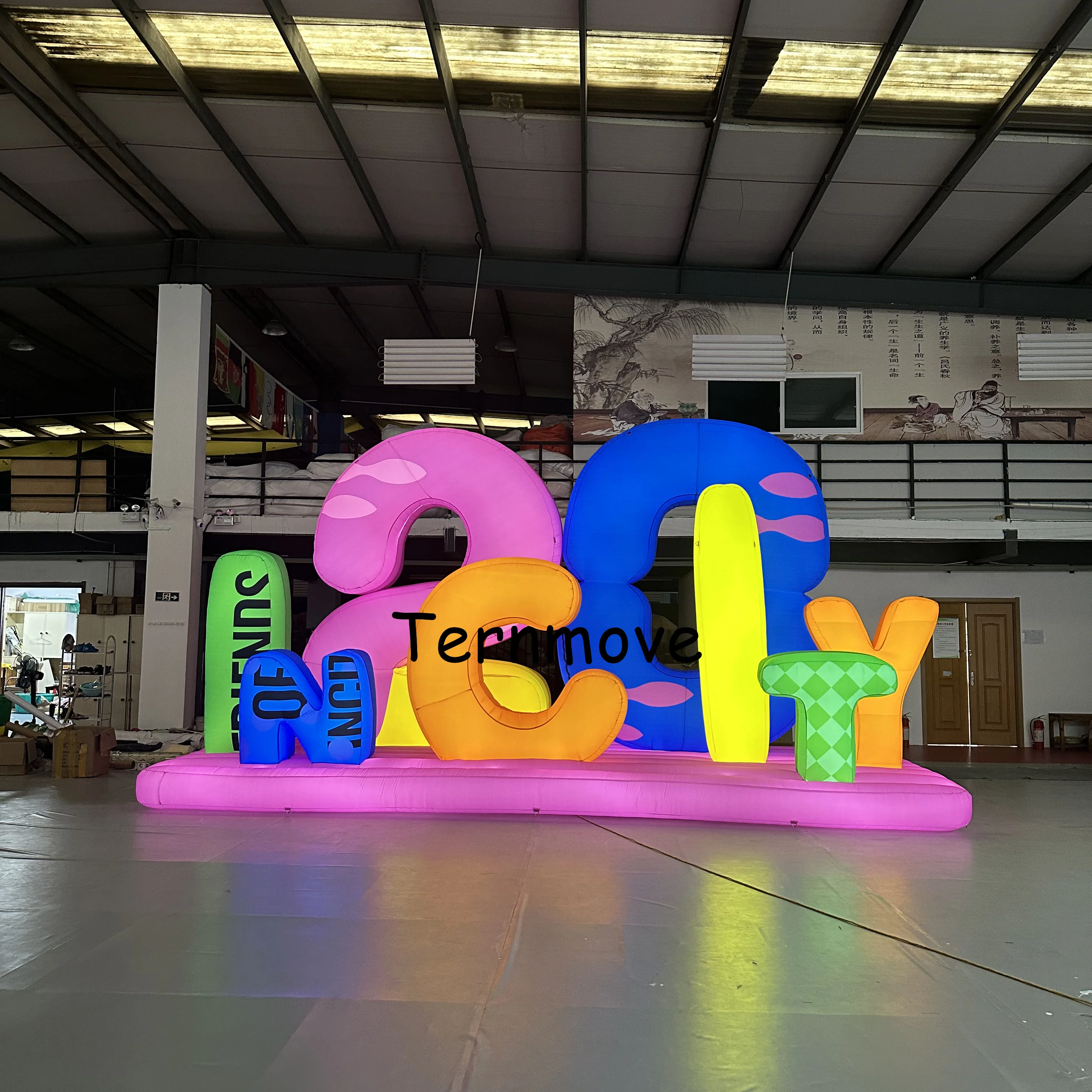 

Giant Inflatable figures Letters with LED Light Alphabet Logo Banner for Anniversary Event Advertise